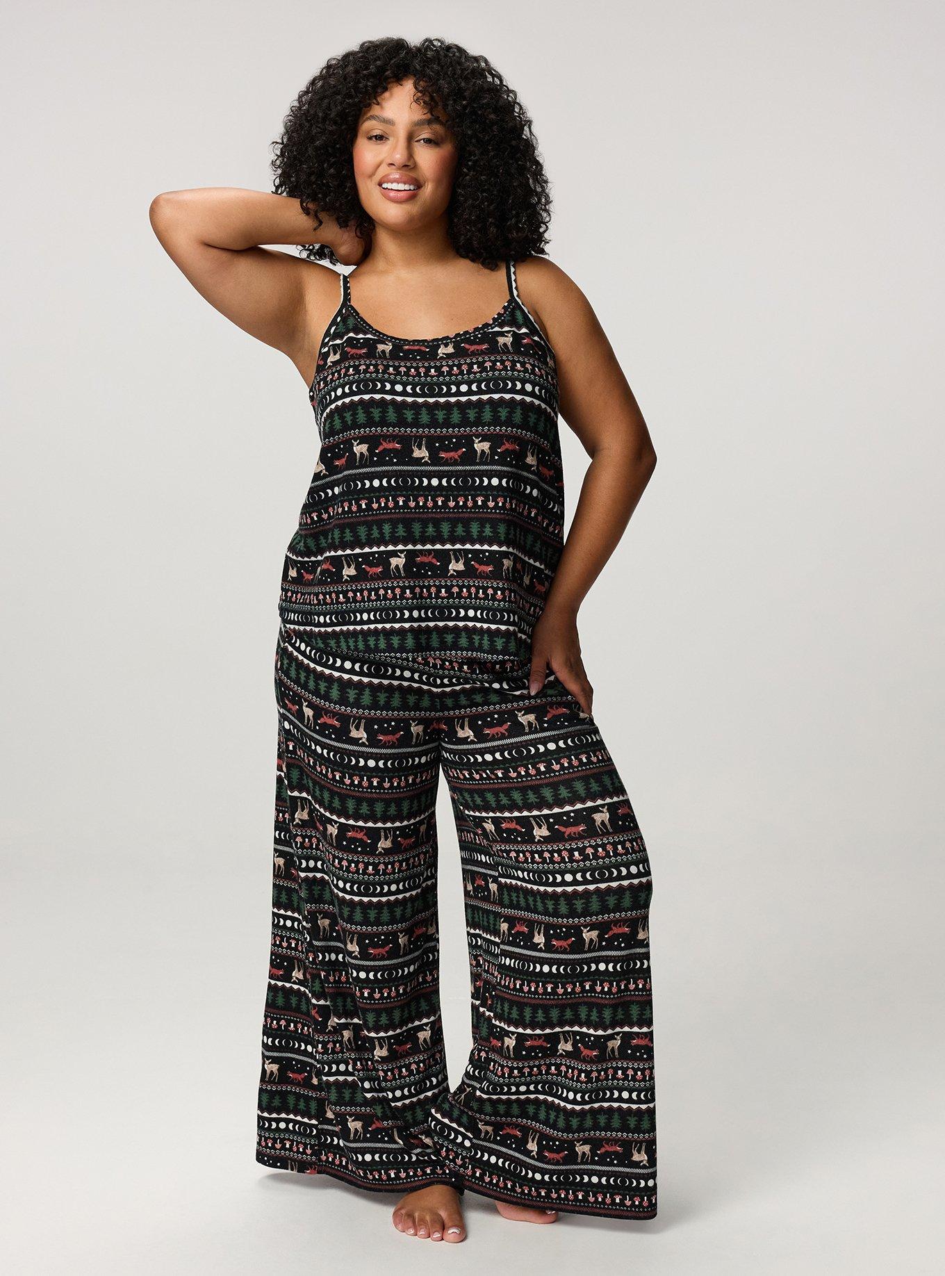 Super Soft Plush Sleep Tank, FOX FAIR ISLE BLACK, alternate