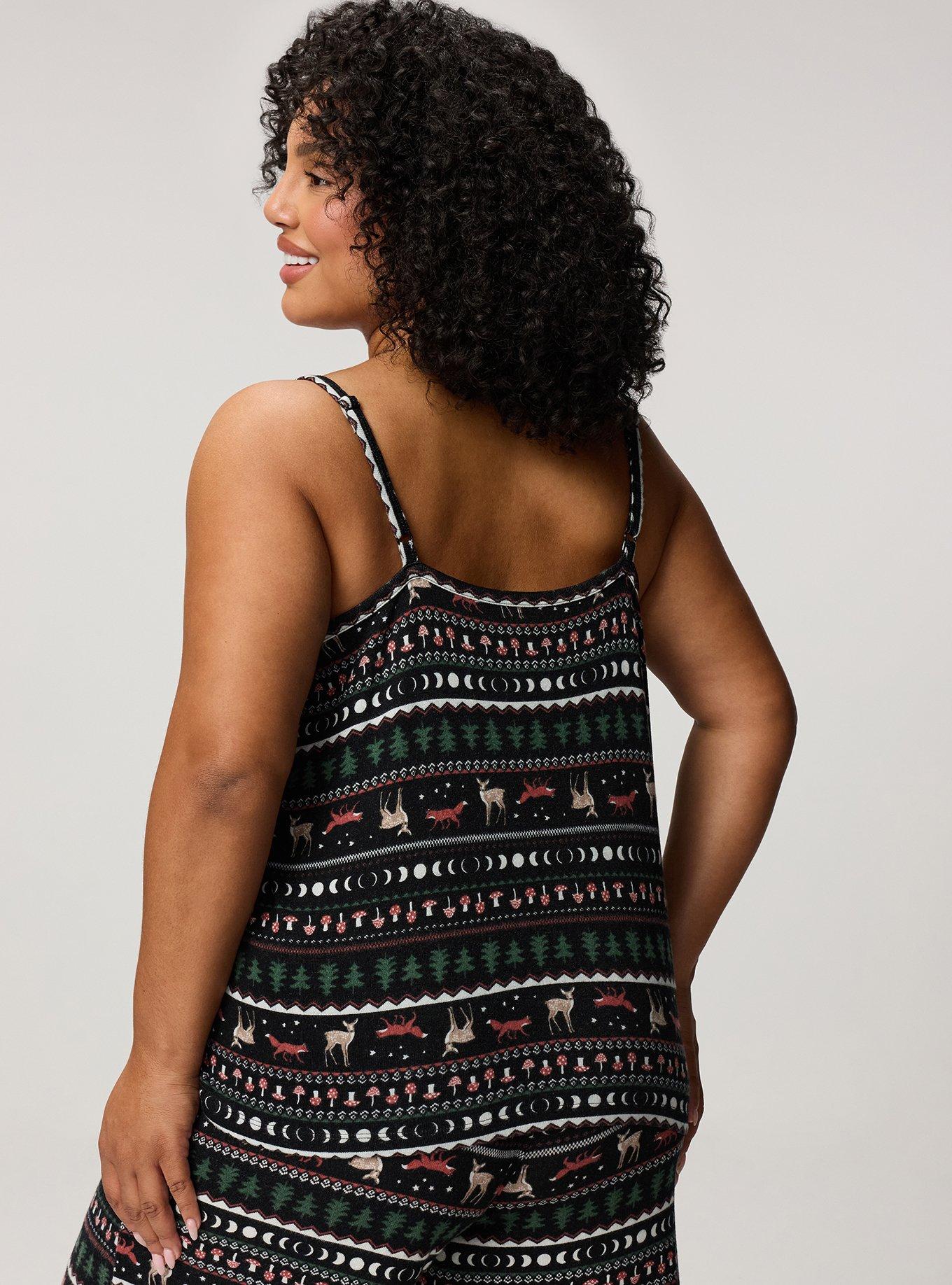Super Soft Plush Sleep Tank, FOX FAIR ISLE BLACK, alternate