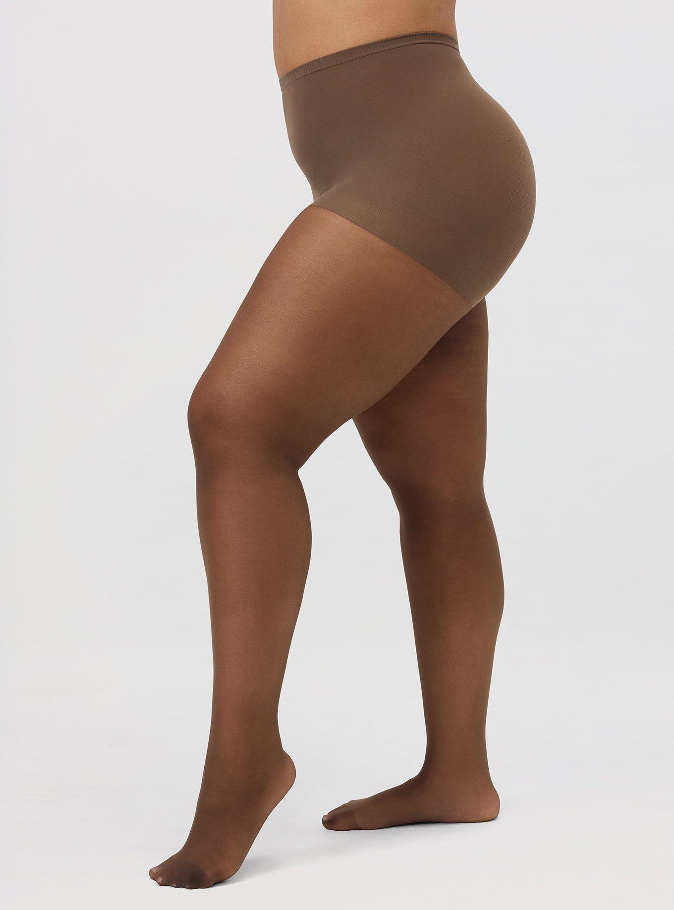 Control Top Sheer Tights, DARK BROWN, hi-res