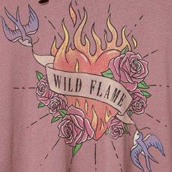 Oversized Destructed Heritage Cotton Tee, WILD FLAMES ROSE TAUPE, swatch