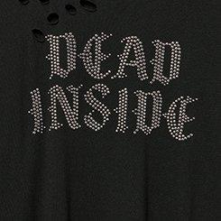 Oversized Heritage Jersey Destruction Tunic Tee, DEAD INSIDE NAIL HEADS DEEP BLACK, swatch