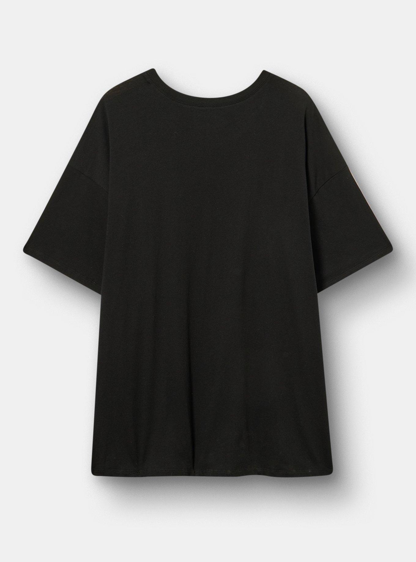 Oversized Heritage Jersey Destruction Tunic Tee, DUSTY MOON DEEP BLACK, alternate