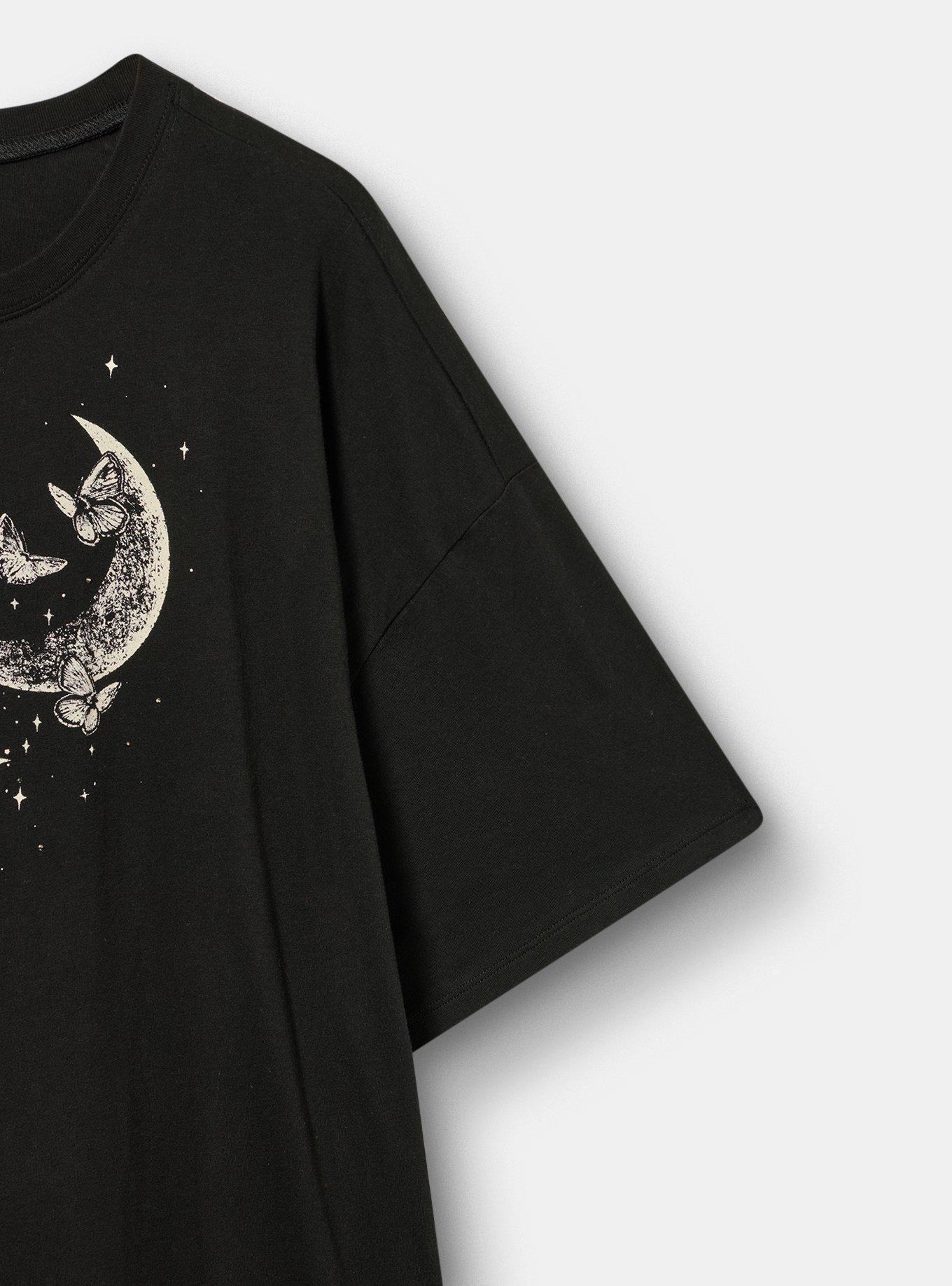 Oversized Heritage Jersey Destruction Tunic Tee, DUSTY MOON DEEP BLACK, alternate