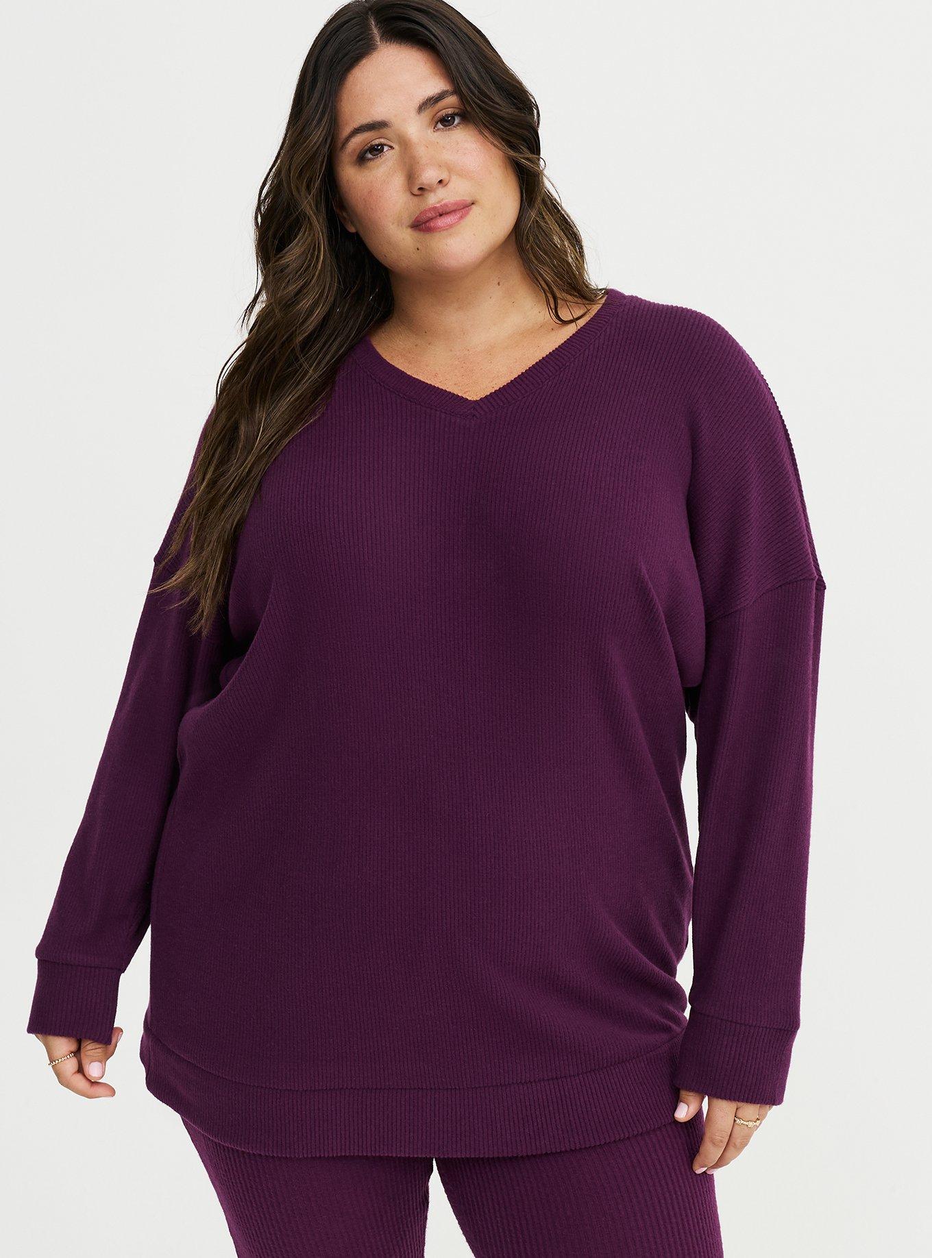 Rib Scoop V-Neck Lounge Tunic