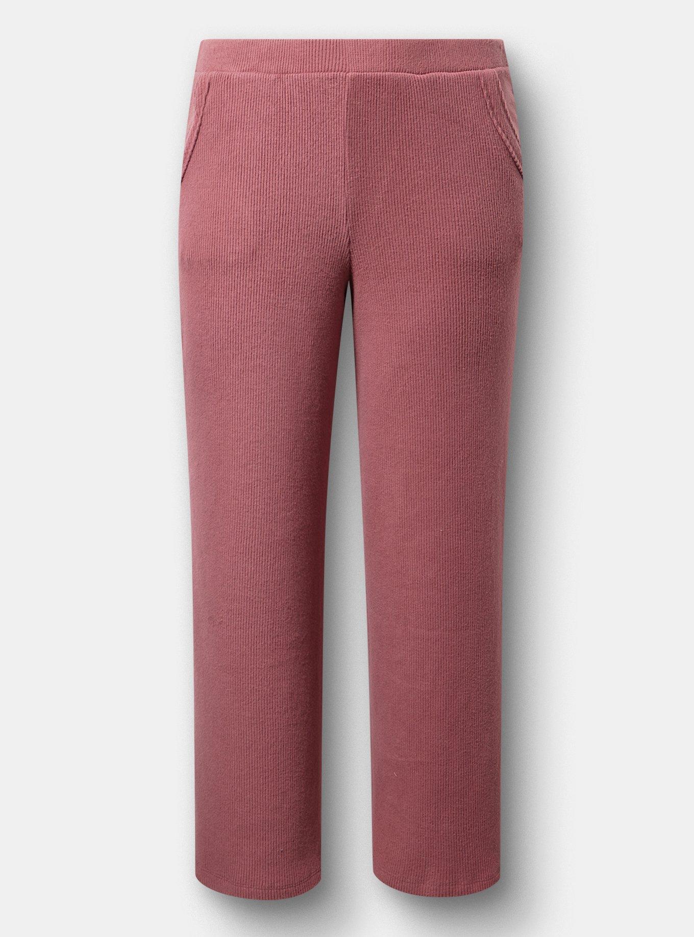 Waffle Raw-Edge Wide-Leg Lounge Pant