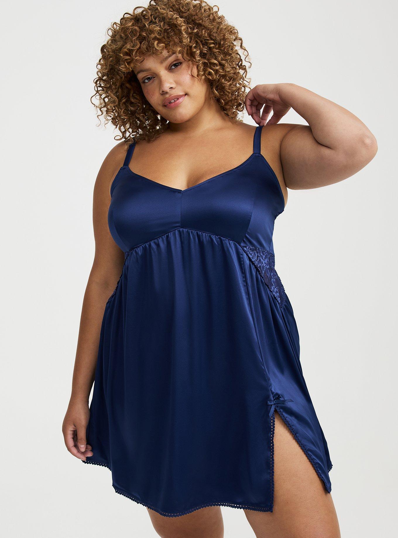 satin night dress plus size Sexy Plus Size Women Sleepwear Satin Pajamas Set Loose Home Clothes Night  Dress