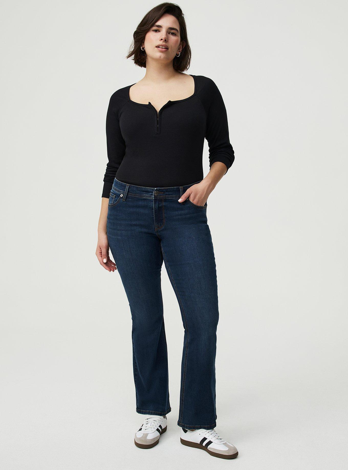 Long Sleeve Hook & Eye Rib Top, DEEP BLACK, alternate