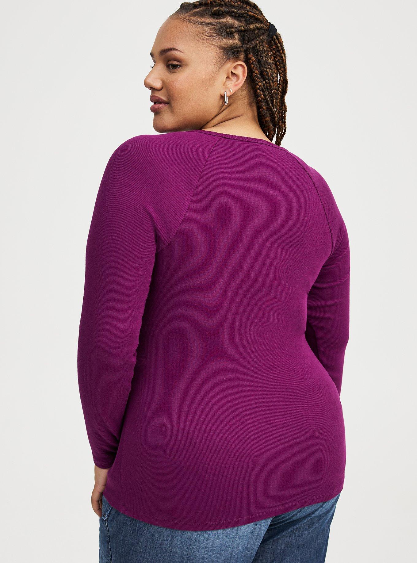 Long Sleeve Hook & Eye Rib Top