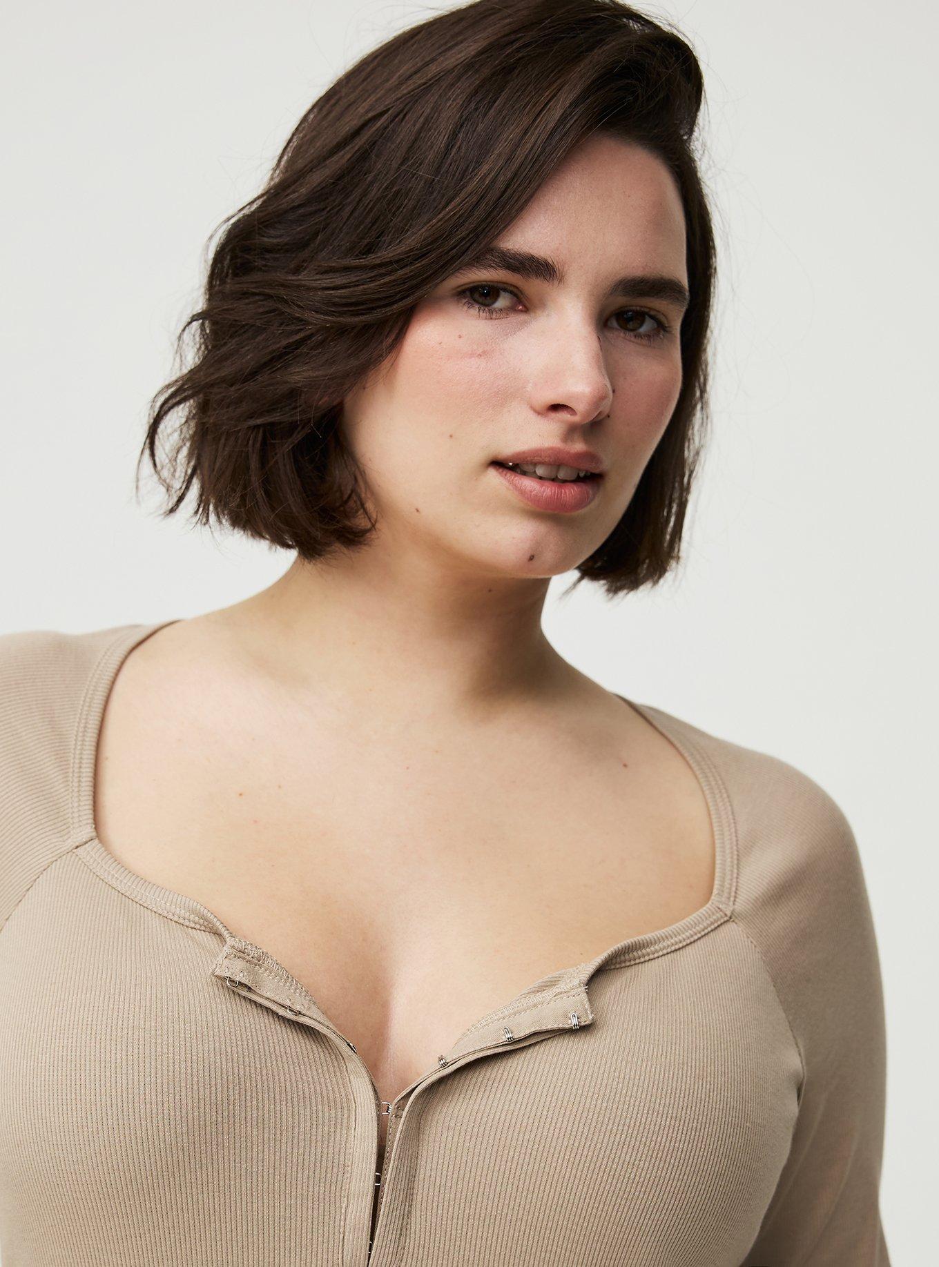 Long Sleeve Hook & Eye Rib Top, TUFFET, alternate