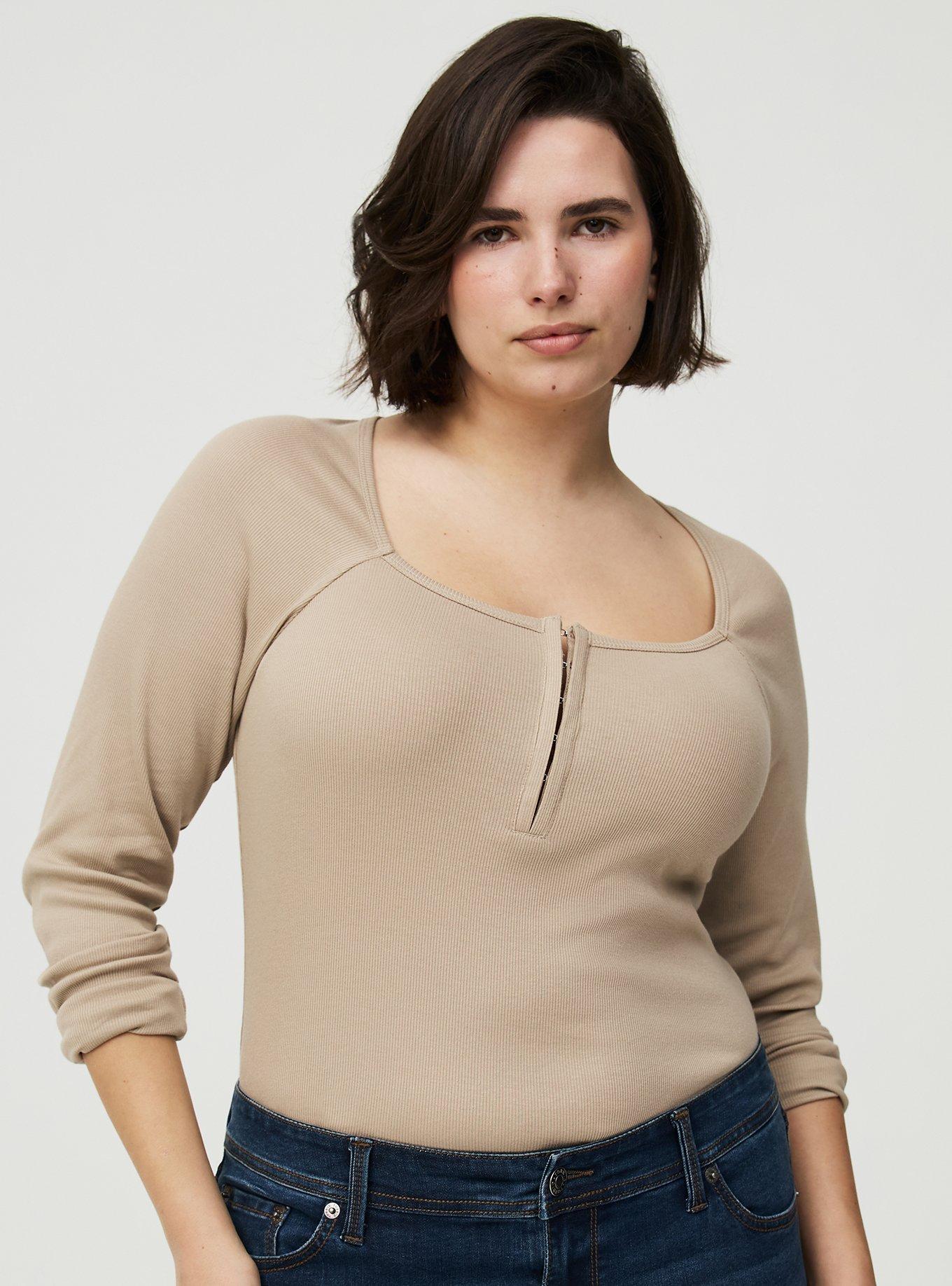 Long Sleeve Hook & Eye Rib Top, TUFFET, alternate