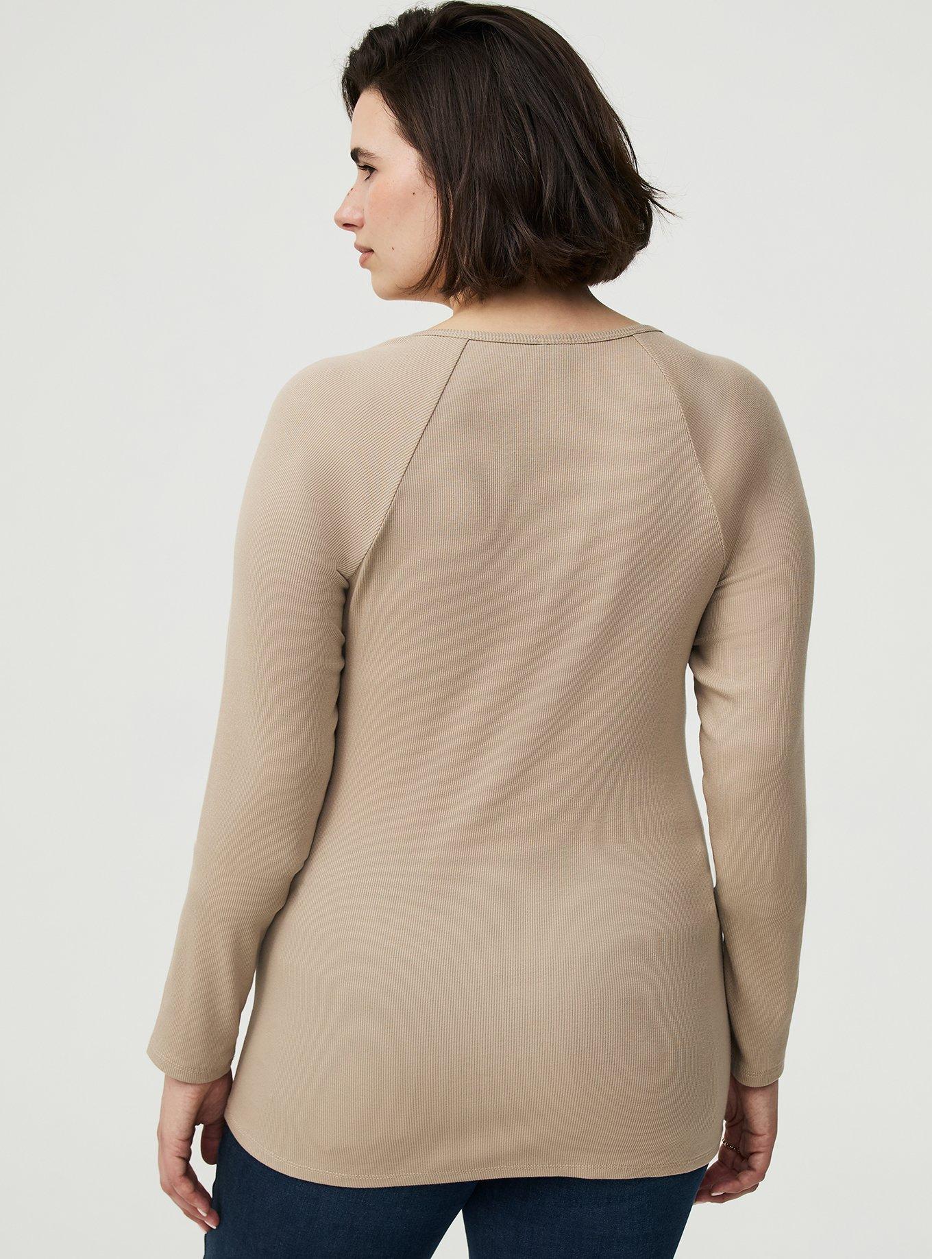 Long Sleeve Hook & Eye Rib Top, TUFFET, alternate