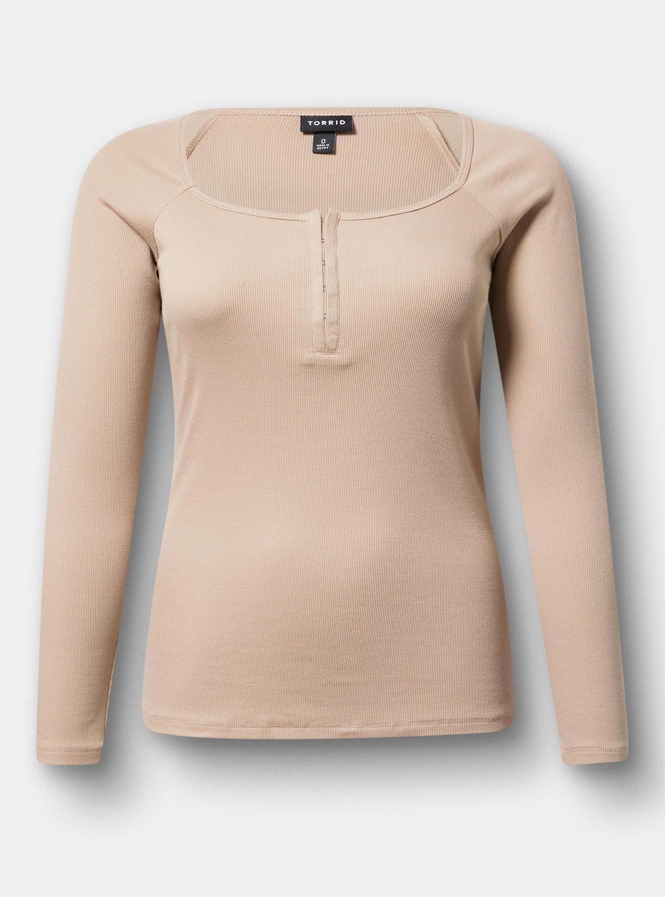 Long Sleeve Hook & Eye Rib Top, TUFFET, hi-res