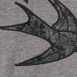 Girlfriend Signature Jersey V-Neck Tee, FLYING SWALLOWS MED HEATHER GREY, swatch