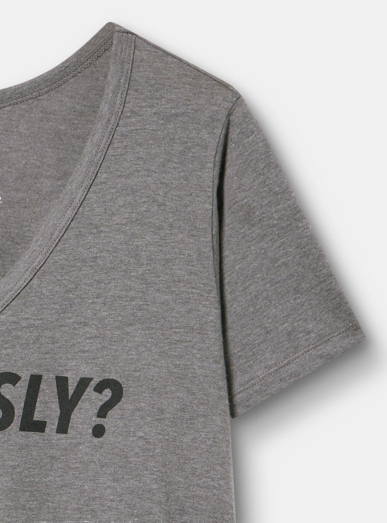 Girlfriend Signature Jersey V-Neck Tee, SERIOUSLY MD HEATHER GRAY, alternate