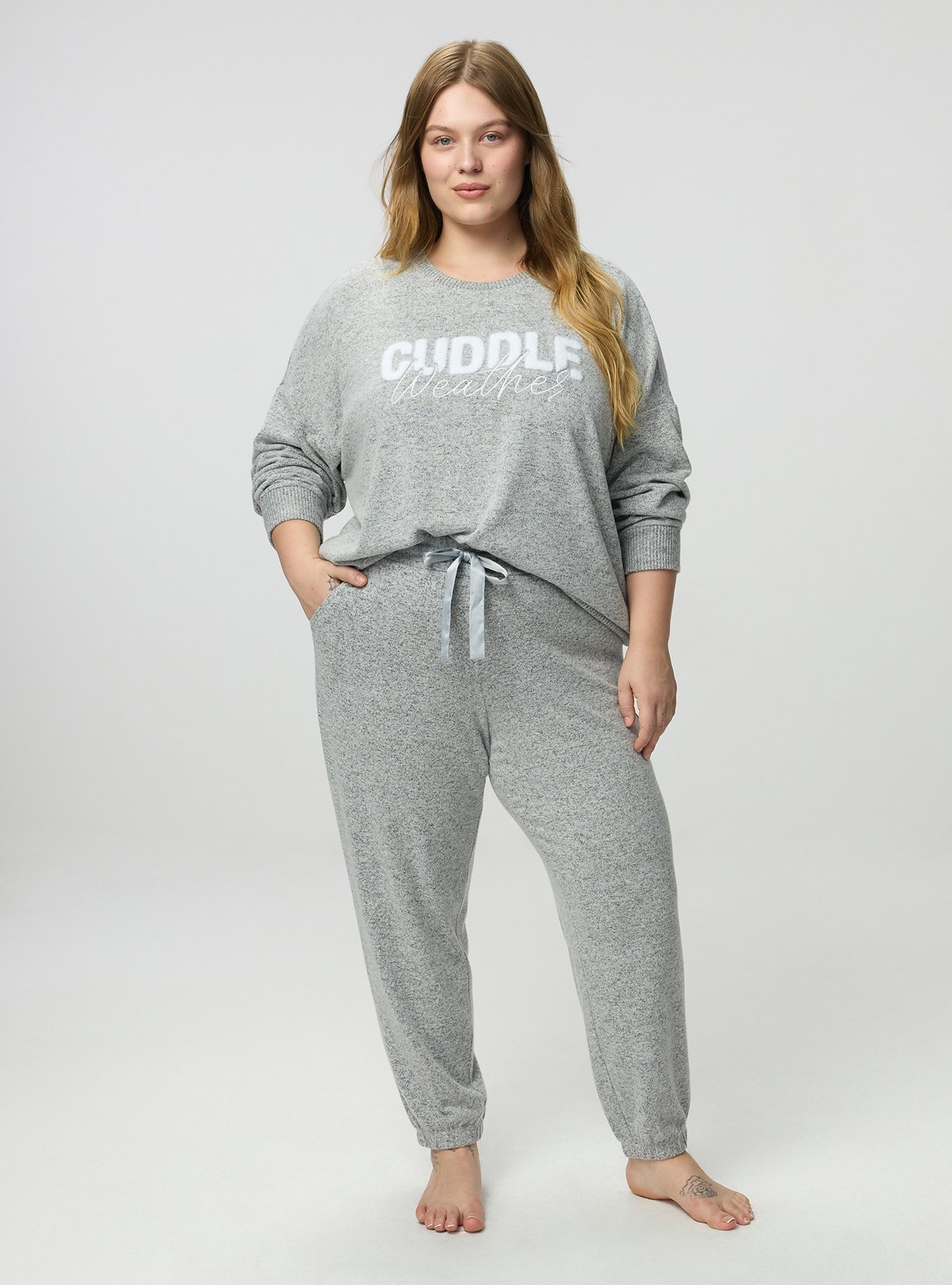 Super Soft Plush Relaxed Lounge Jogger, MED HEATHER GREY, hi-res