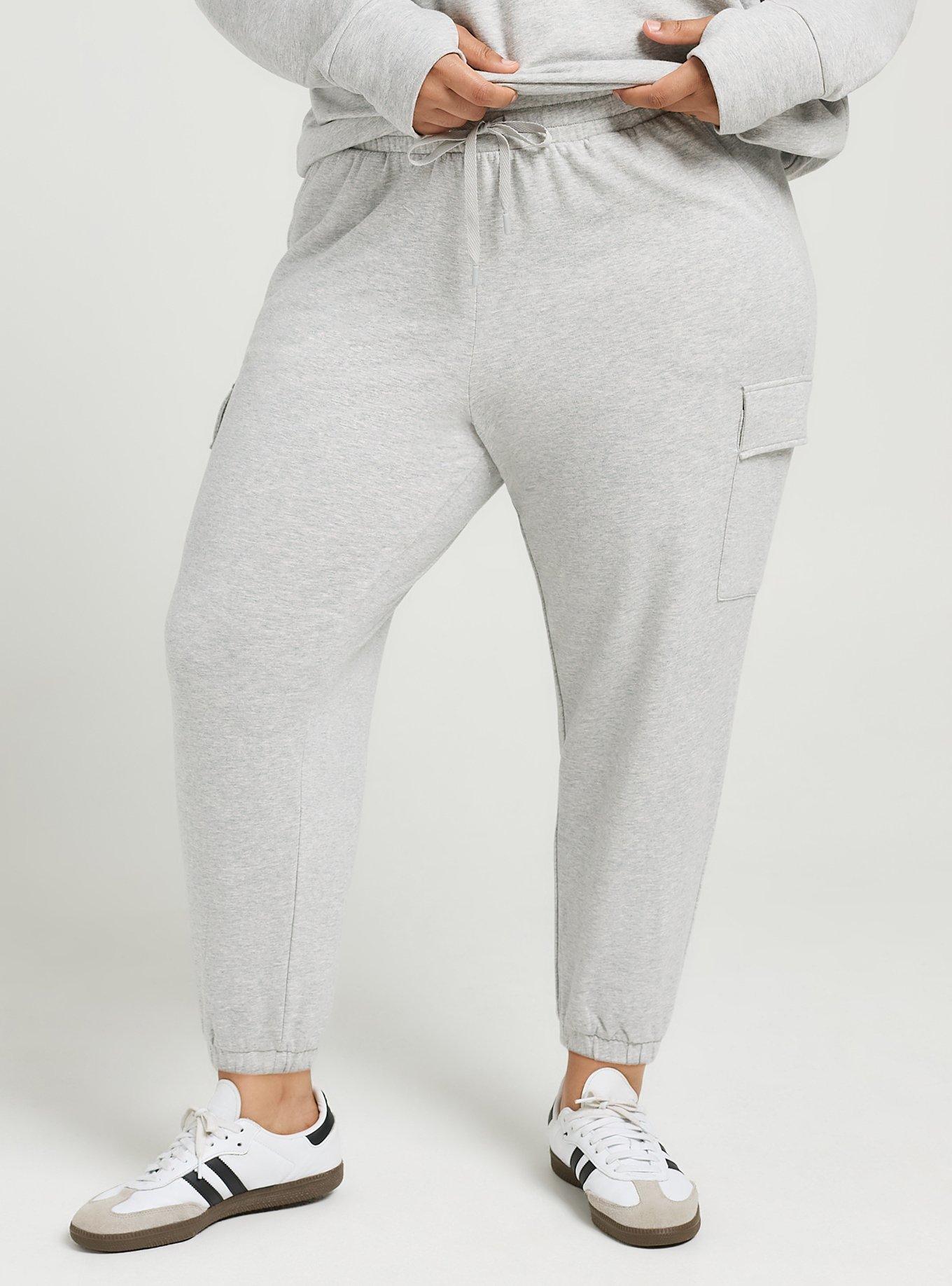 TRU Everyday Fleece Relaxed Cargo Active Jogger, LIGHTEST HEATHER GREY, alternate