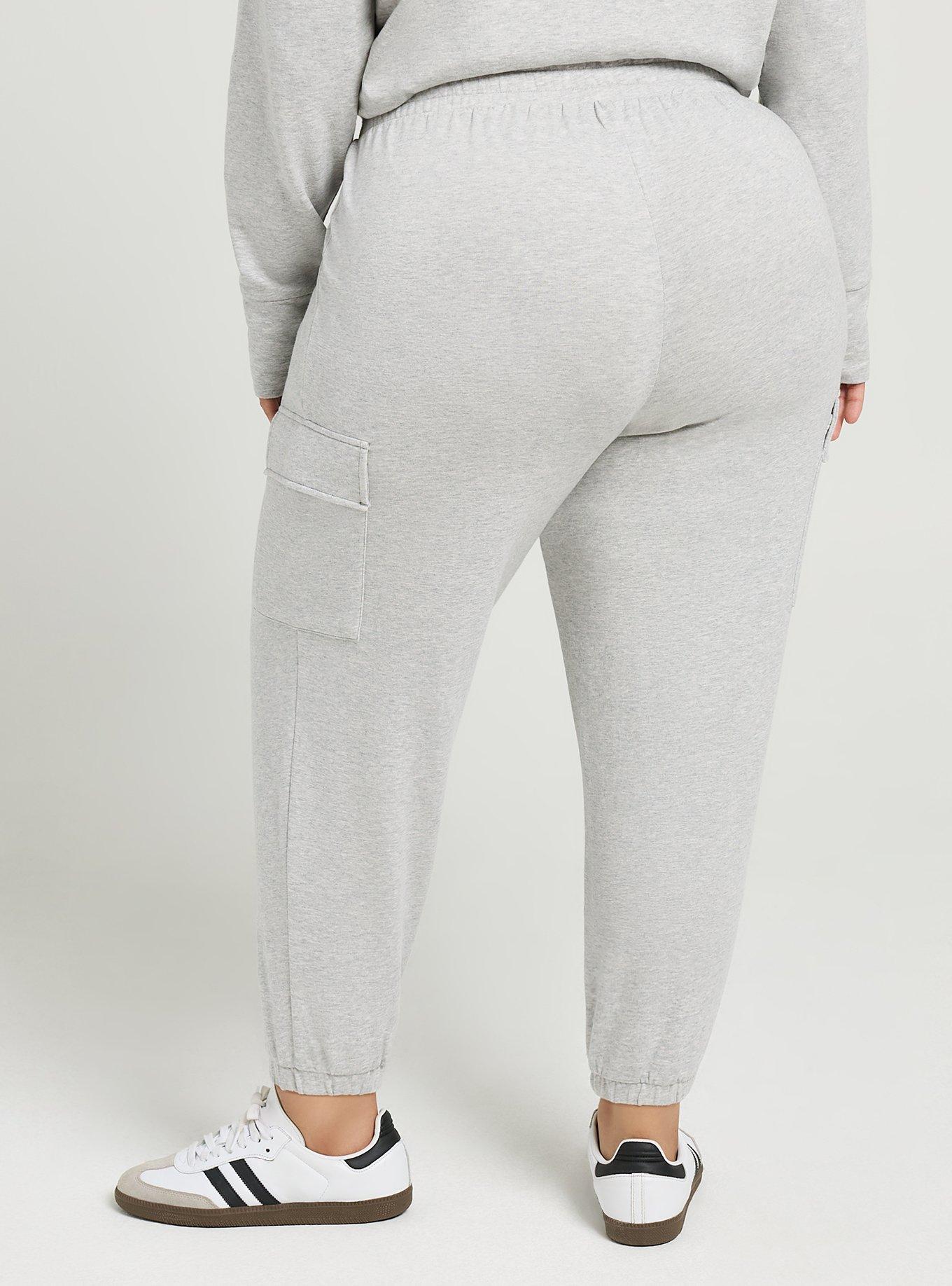 TRU Everyday Fleece Relaxed Cargo Active Jogger, LIGHTEST HEATHER GREY, alternate