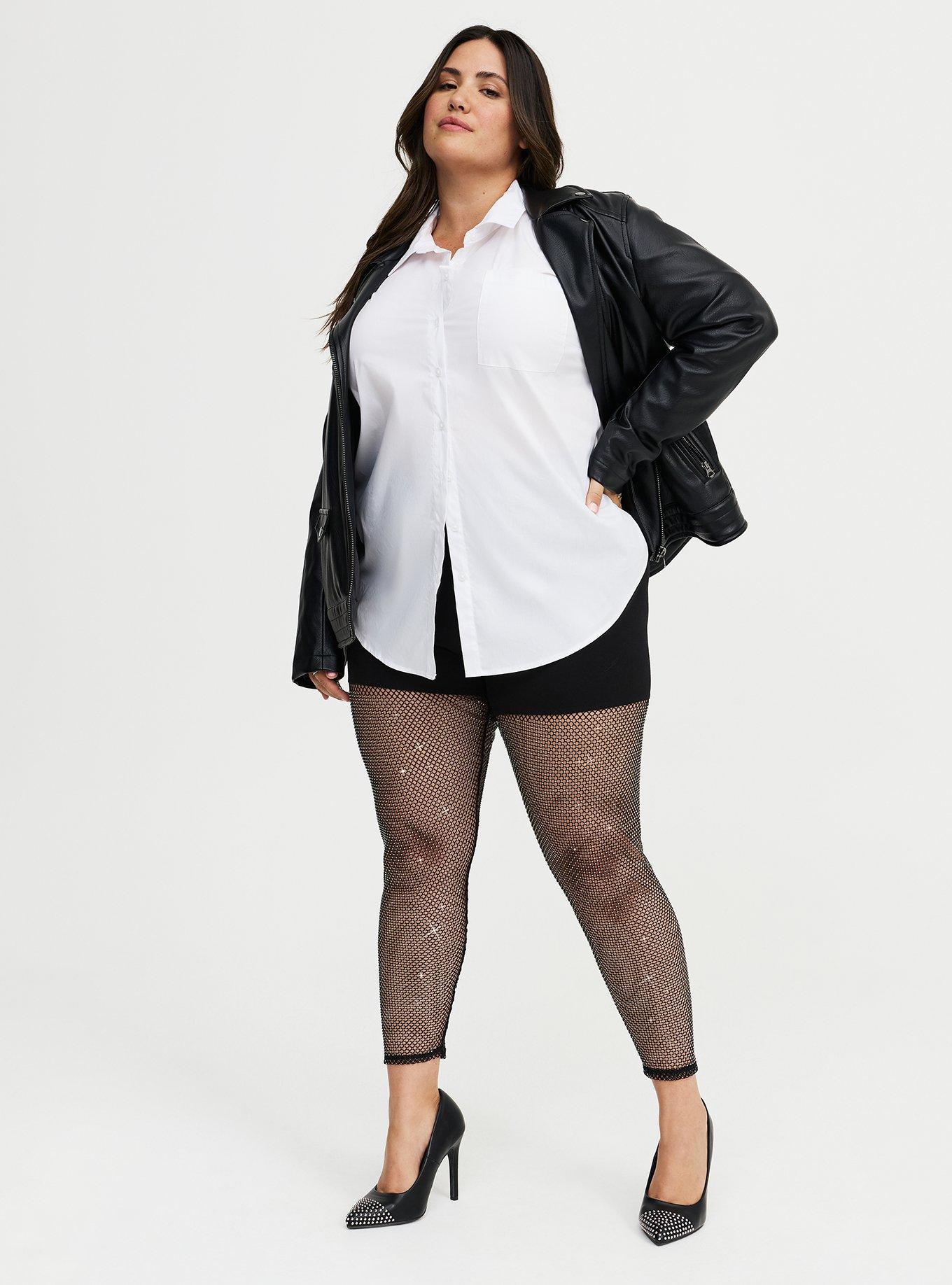 Full Length Rhinestone Fishnet Legging, BLACK, hi-res