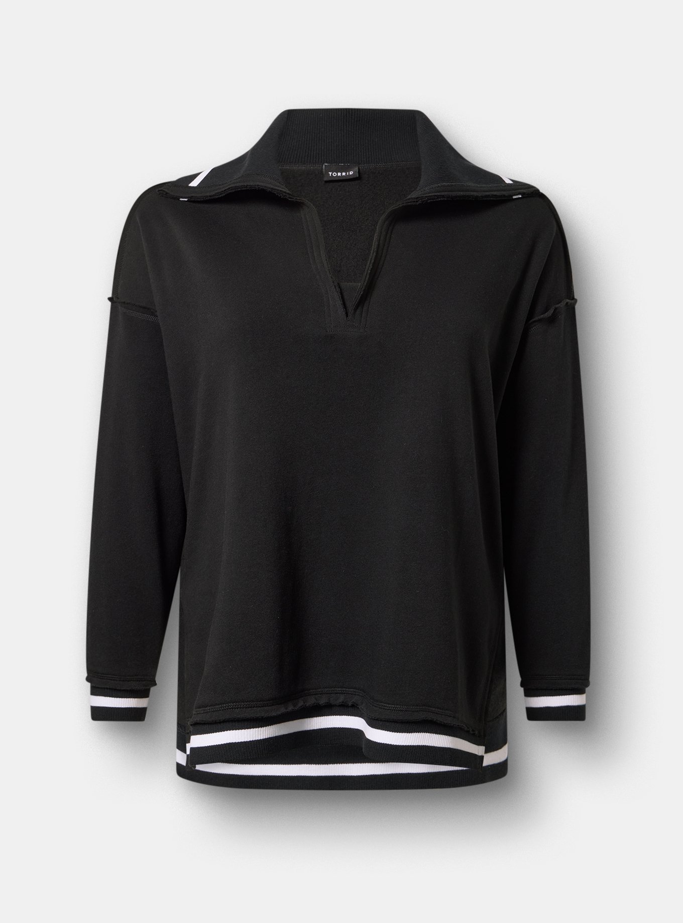 Plus Size - Cozy Fleece V-Neck Pullover Sweatshirt - Torrid