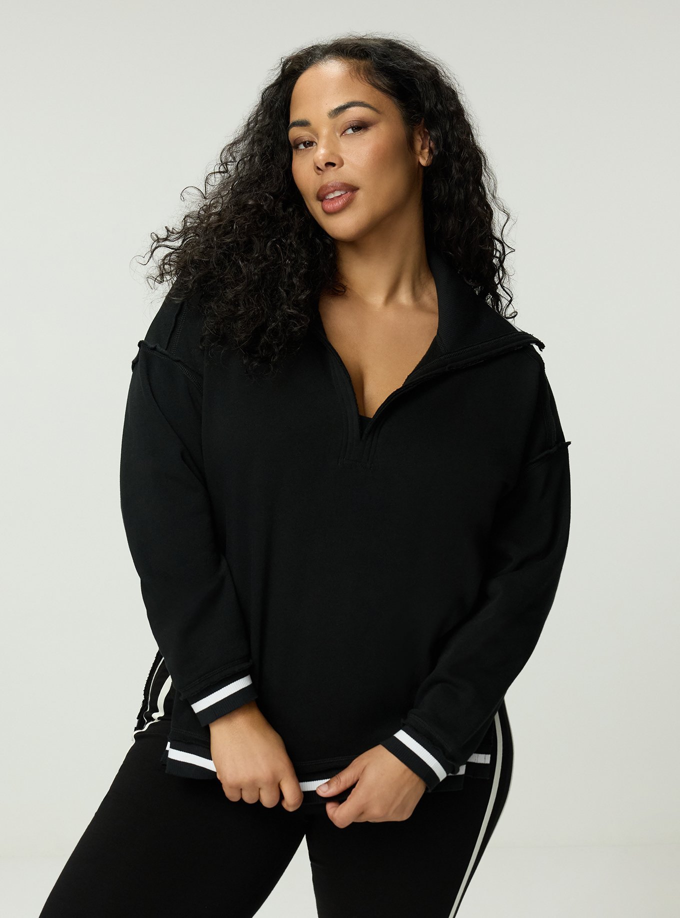 Plus Size - Cozy Fleece V-Neck Pullover Sweatshirt - Torrid