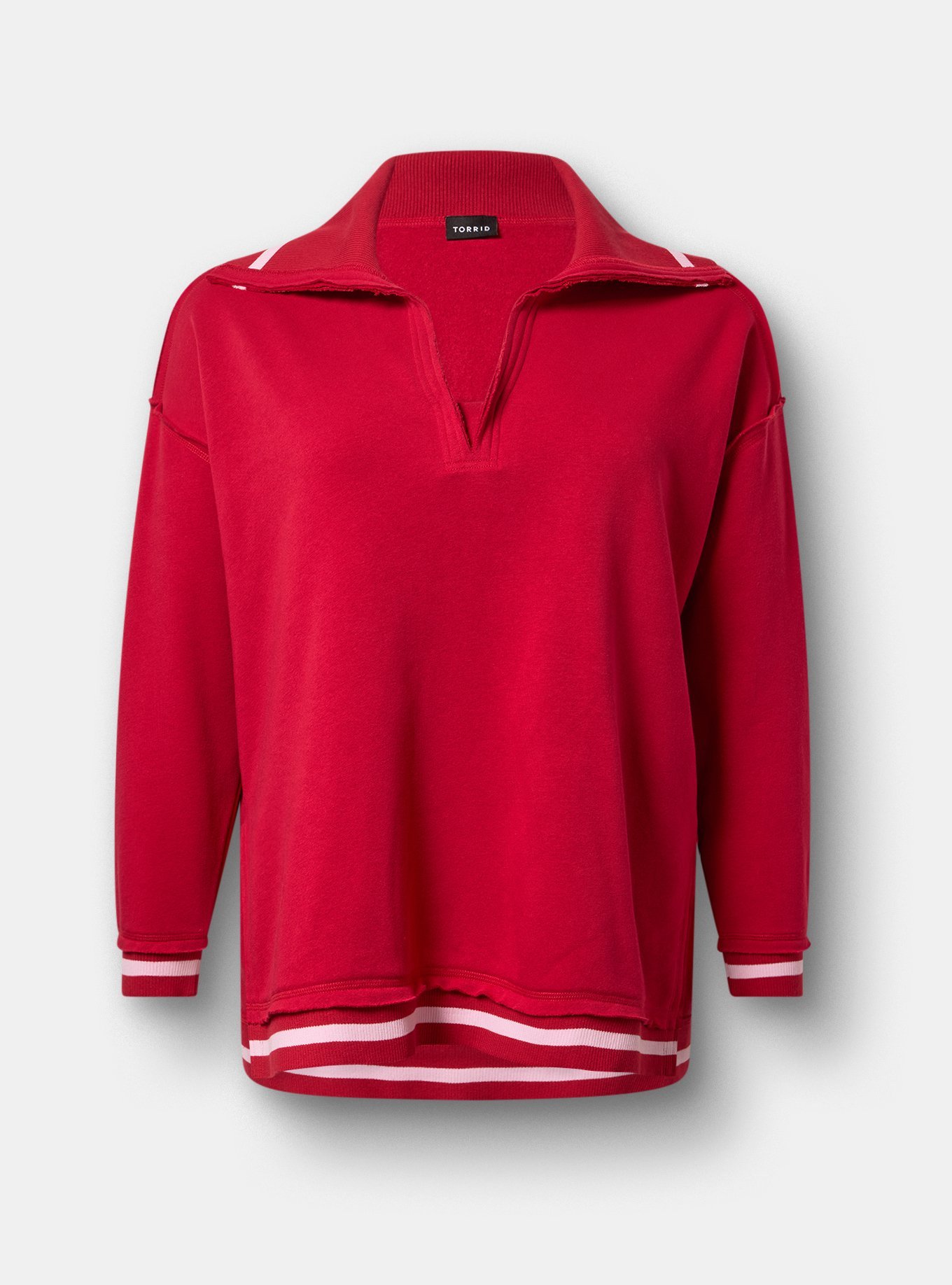 Plus Size - Cozy Fleece V-Neck Pullover Sweatshirt - Torrid