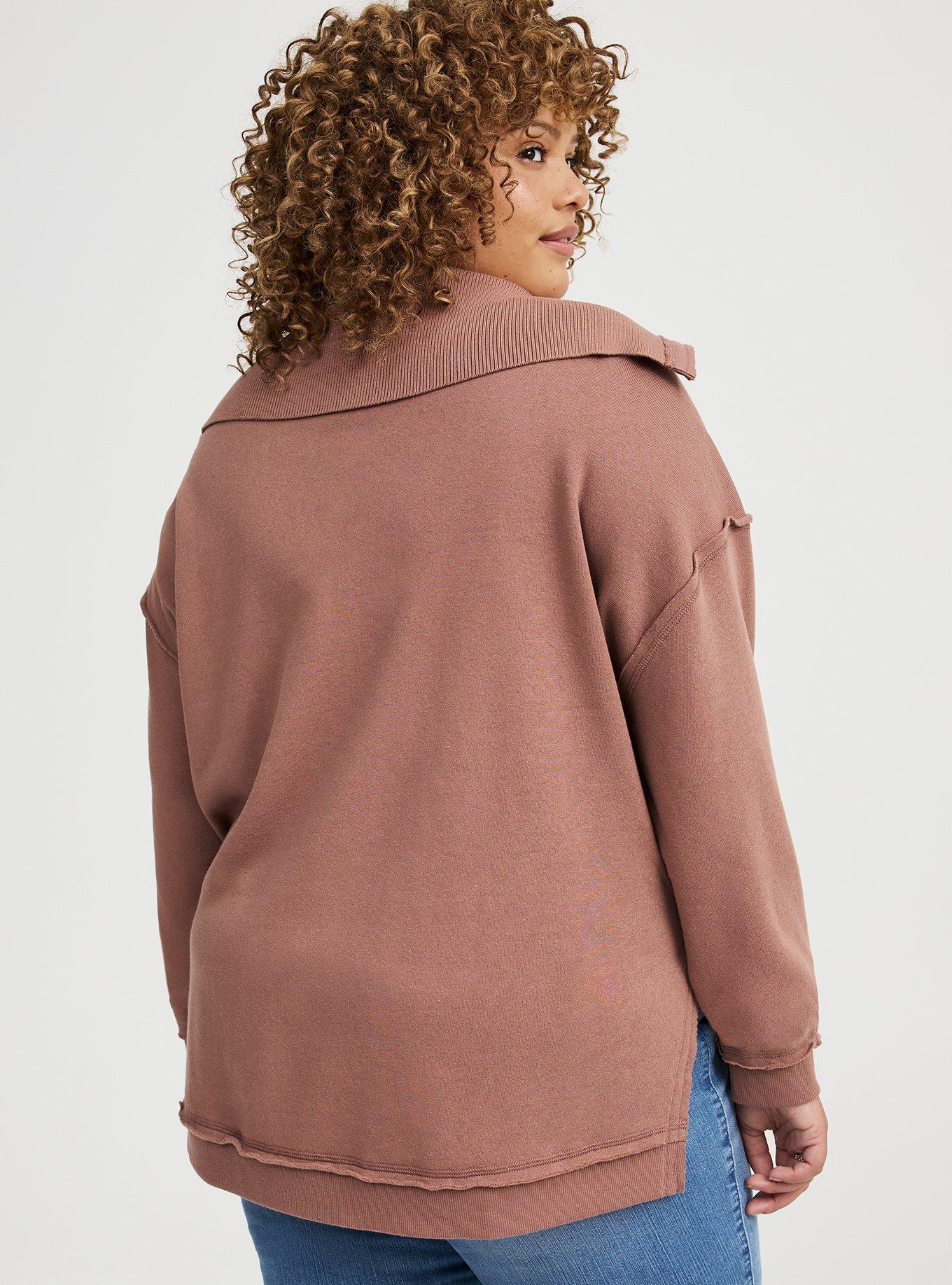 Fleece V-Neck Sweatshirt