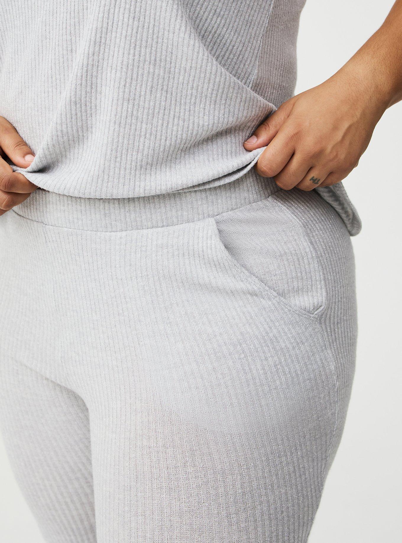 Shimmer Rib Pull On Flare Lounge Pant