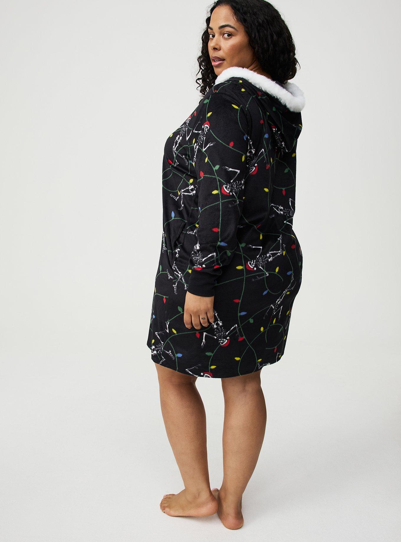 Fleece Zip-Up Lounge Dress