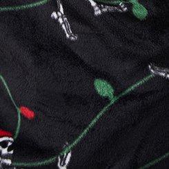 Fleece Zip-Up Lounge Dress, JOLLY SKELLIES DEEP BLACK, swatch