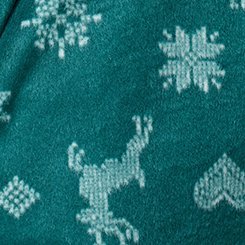 Fleece Zip-Up Lounge Dress, FAIRISLE ICONS GREEN, swatch