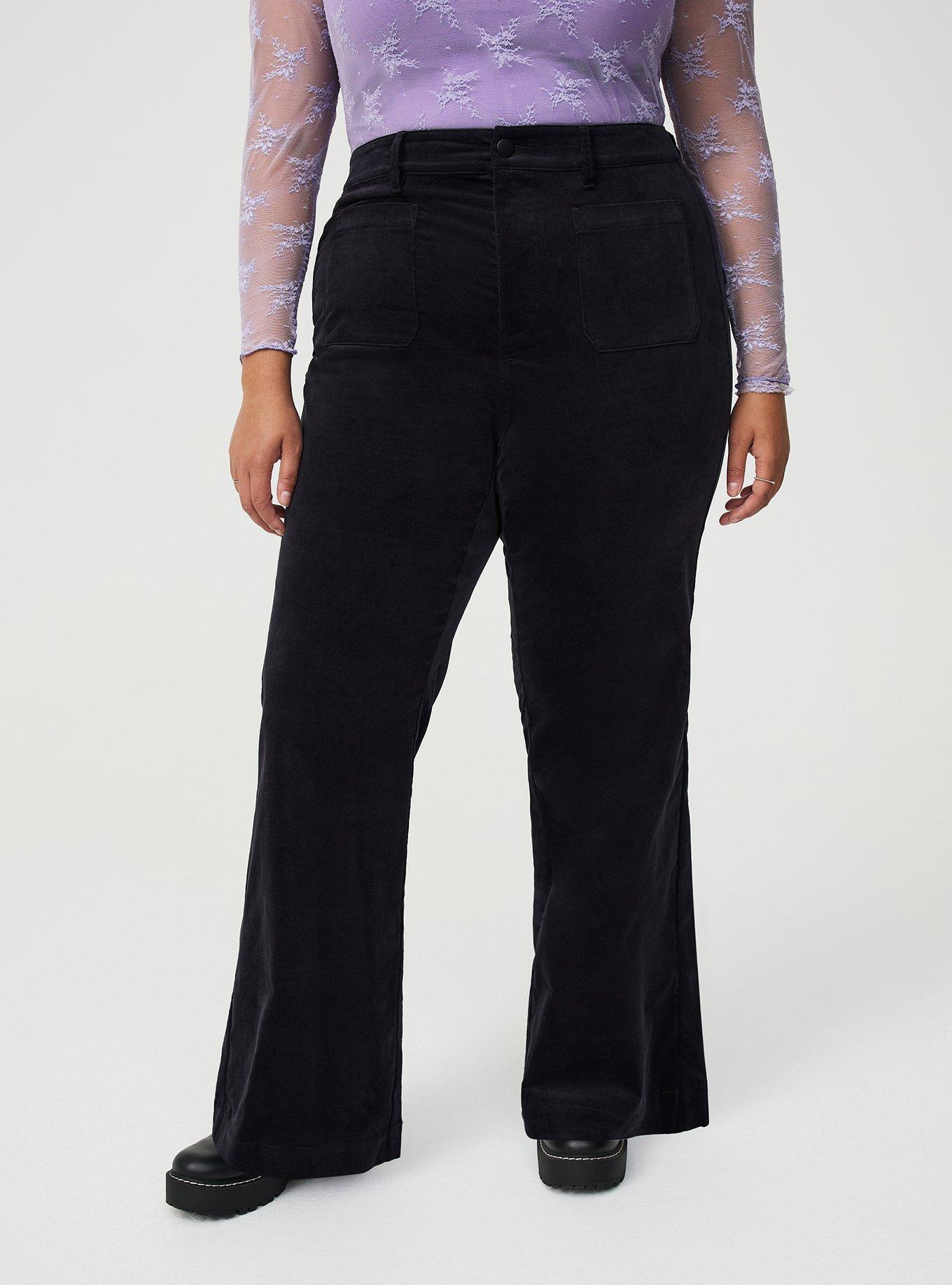 Flare Stretch Velveteen High Rise Pant