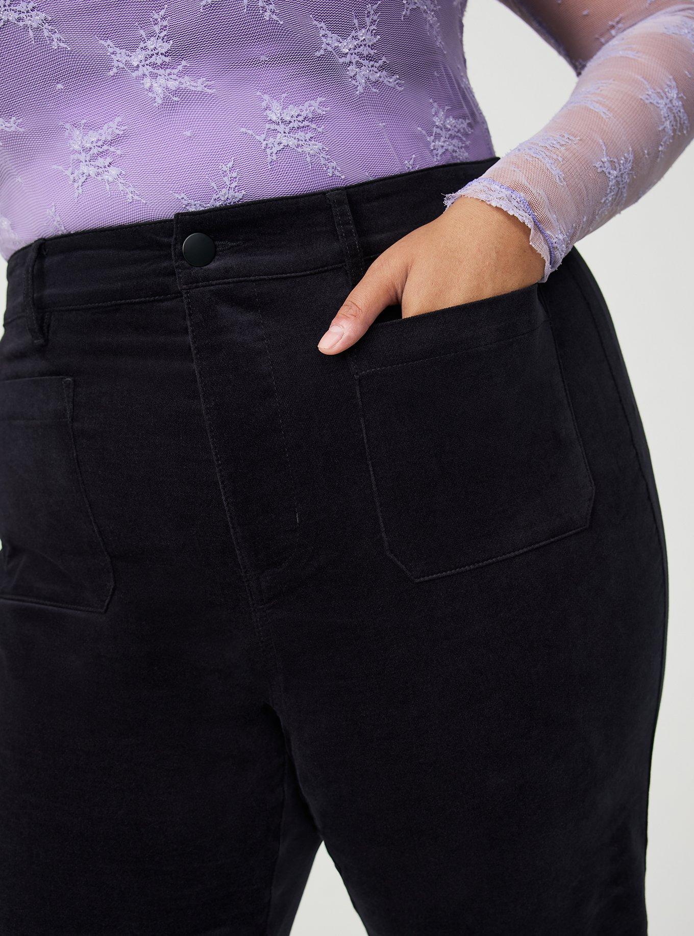 Flare Stretch Velveteen High Rise Pant