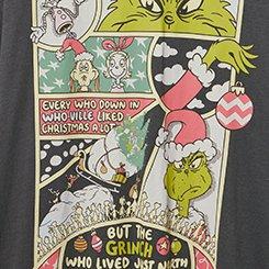 The Grinch Oversized Cotton Jersey Tunic Tee, GRINCH VIGNETTE VINTAGE BLACK, swatch