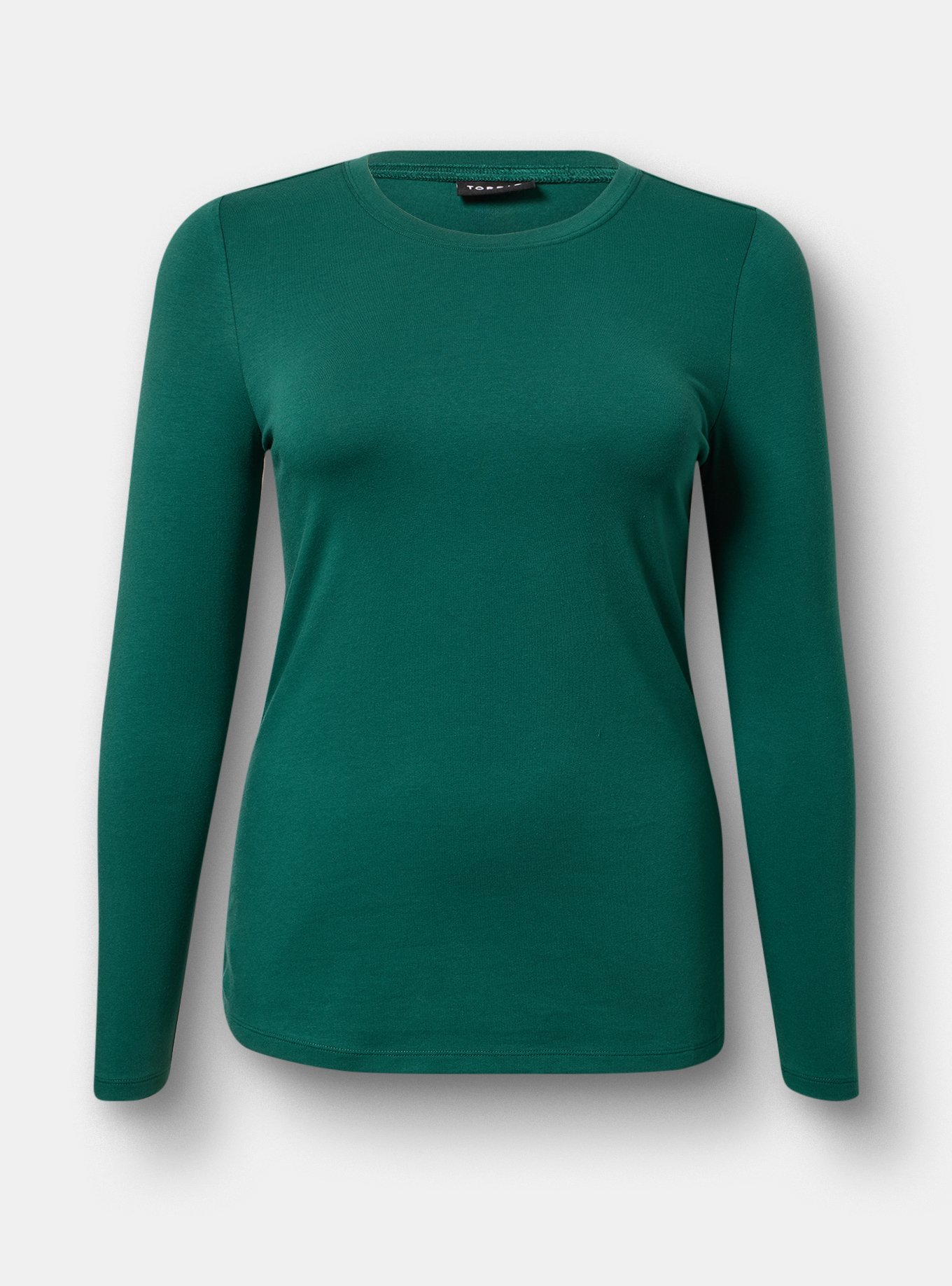 Light Weight Cotton Span Long Sleeve Fitted Tee, BOTANICAL GARDEN, flat