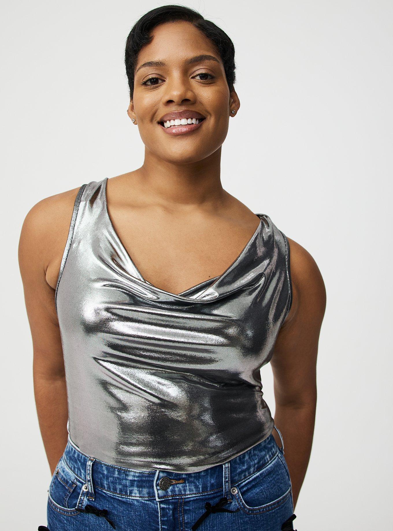 Liquid Shine Cowl Neck Tank