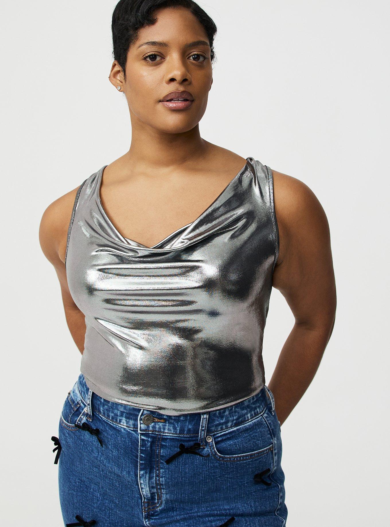 Liquid Shine Cowl Neck Tank
