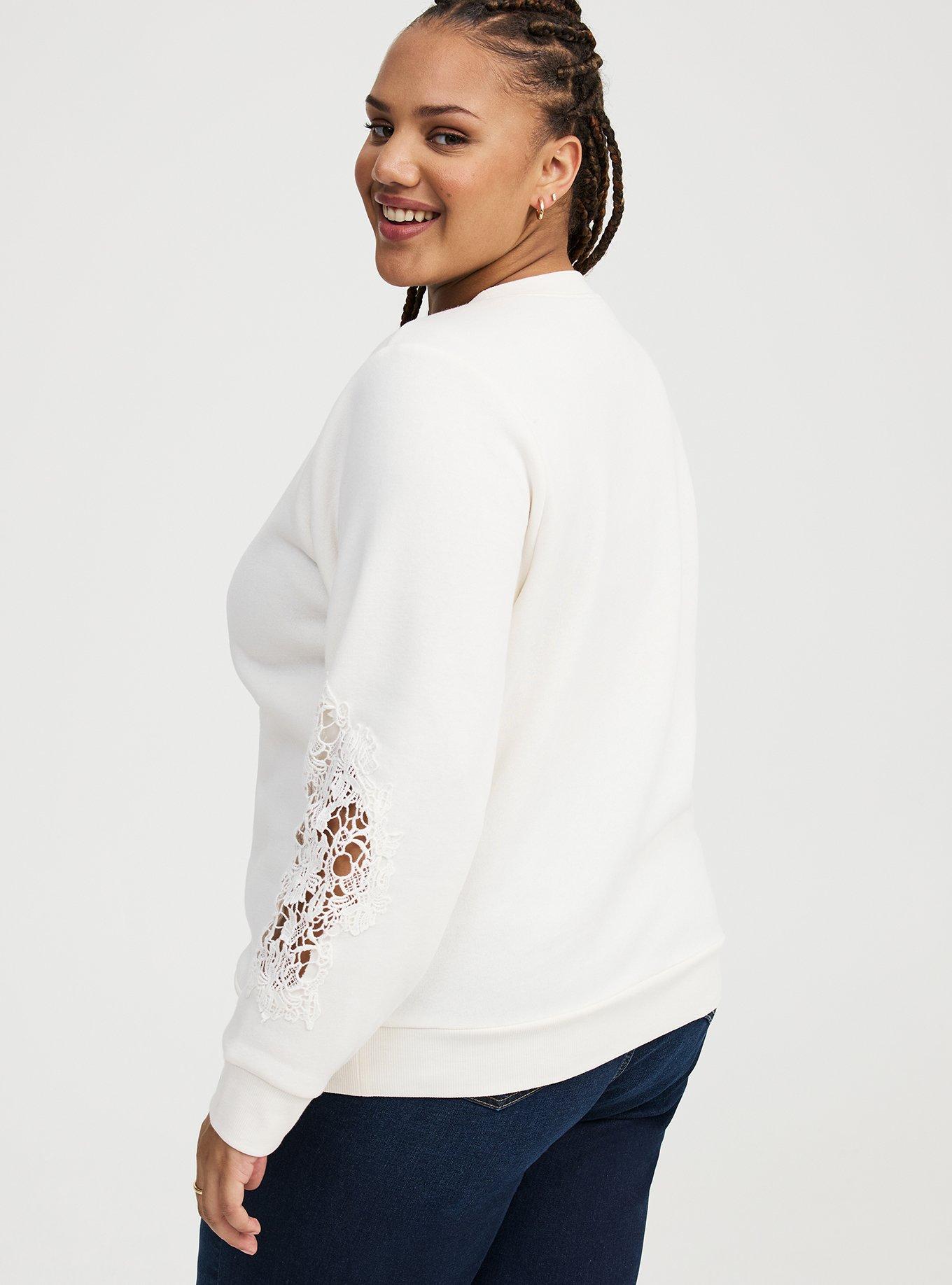 Plus Size - Relaxed Crochet Sweatshirt - Torrid