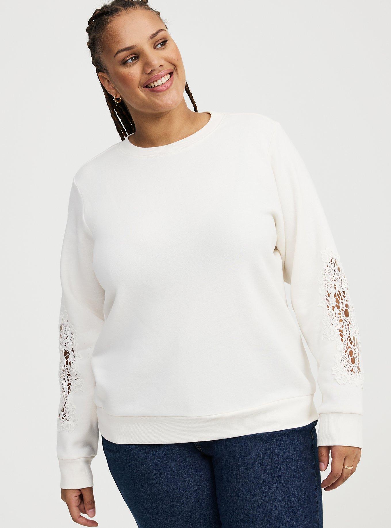 Plus Size - Relaxed Crochet Sweatshirt - Torrid