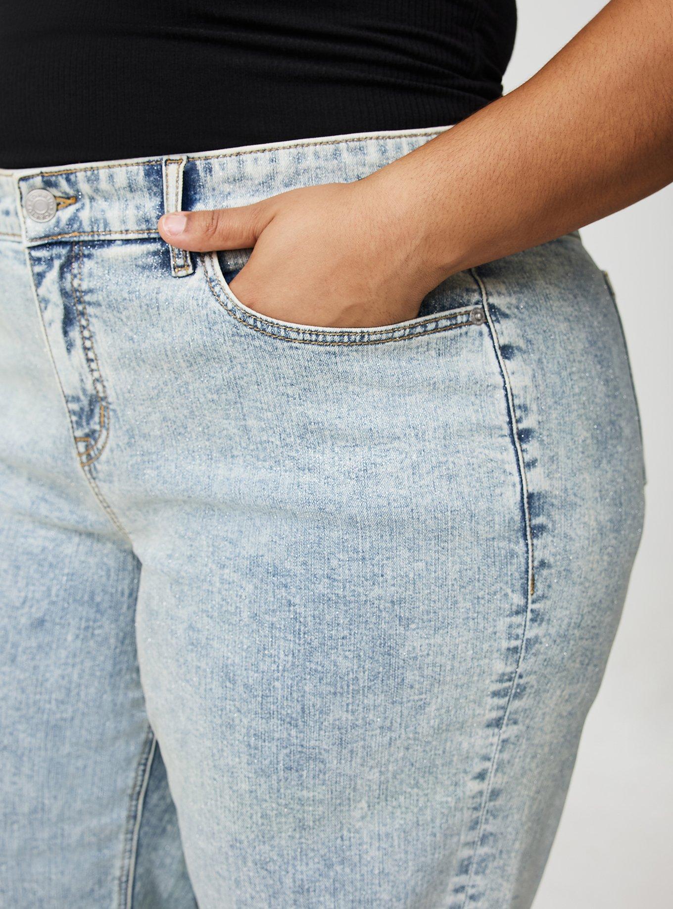 Perfect Wide Leg Glitter-Coated Jean