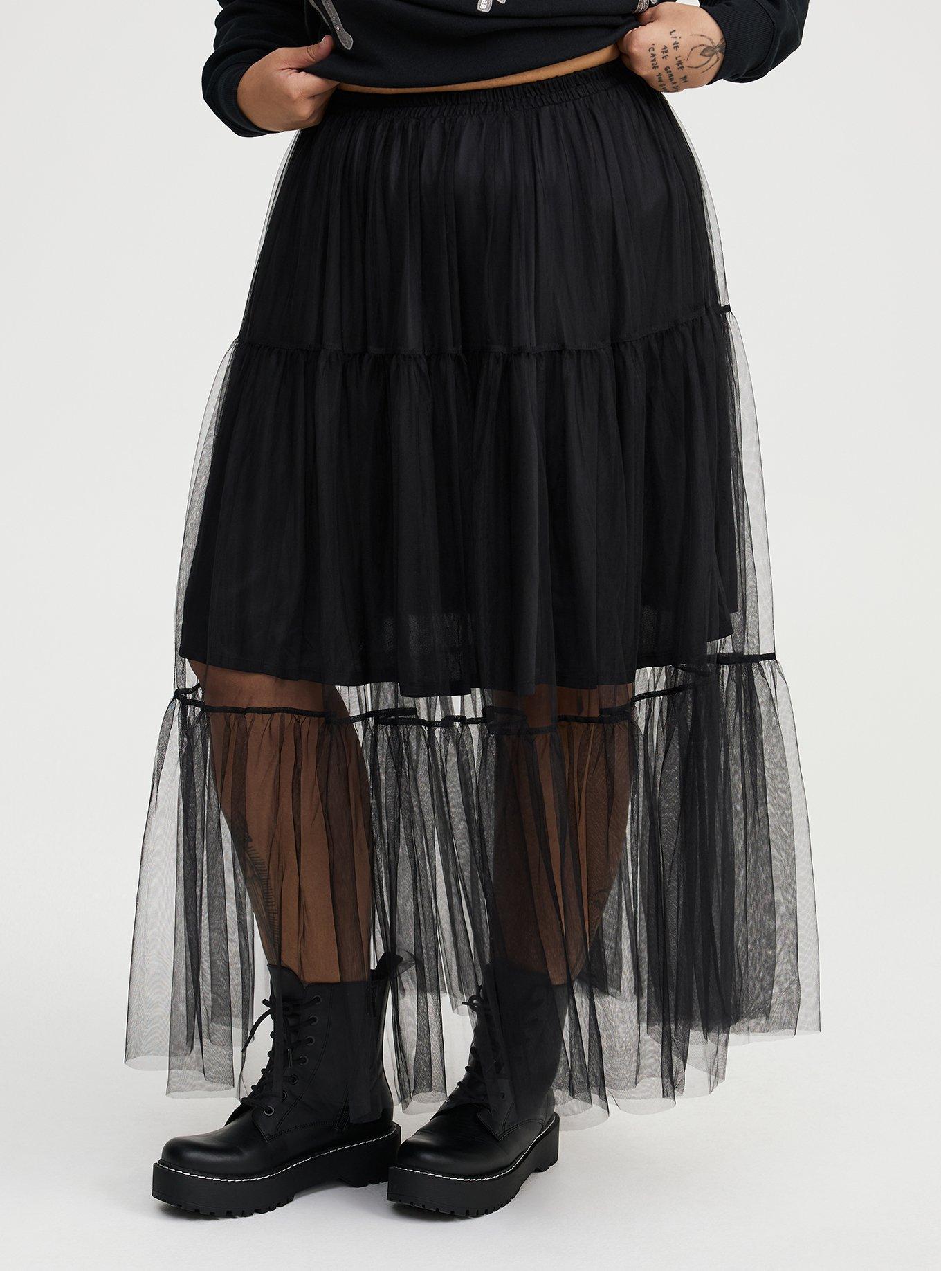 Tiered Tulle Maxi Skirt