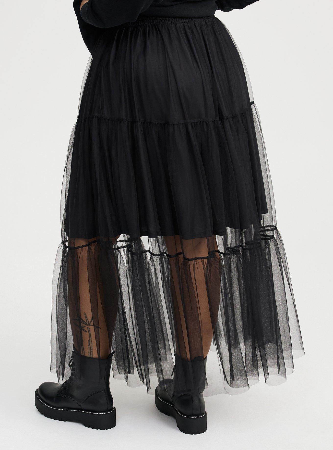 Tiered Tulle Maxi Skirt