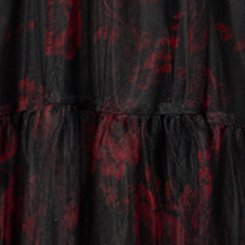 Plus Size Tiered Tulle Maxi Skirt, ROSETTA FLORAL CRIMSON, swatch