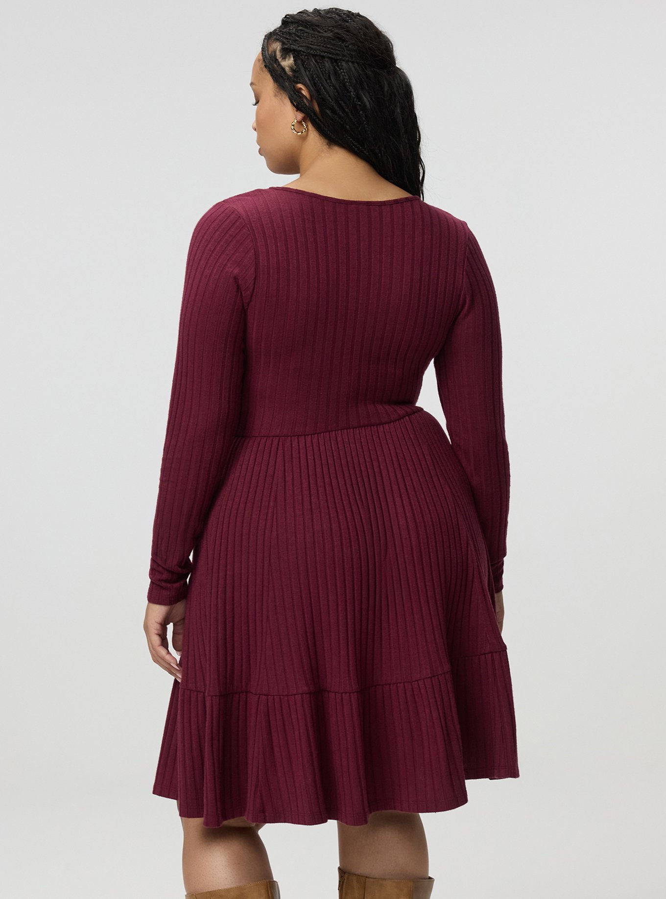 Hacci Tiered Mini Dress, WINDSOR WINE, alternate