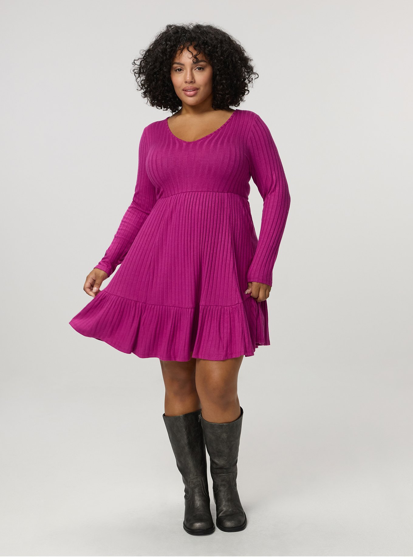 Hacci Tiered Mini Dress, WILD ASTER, alternate