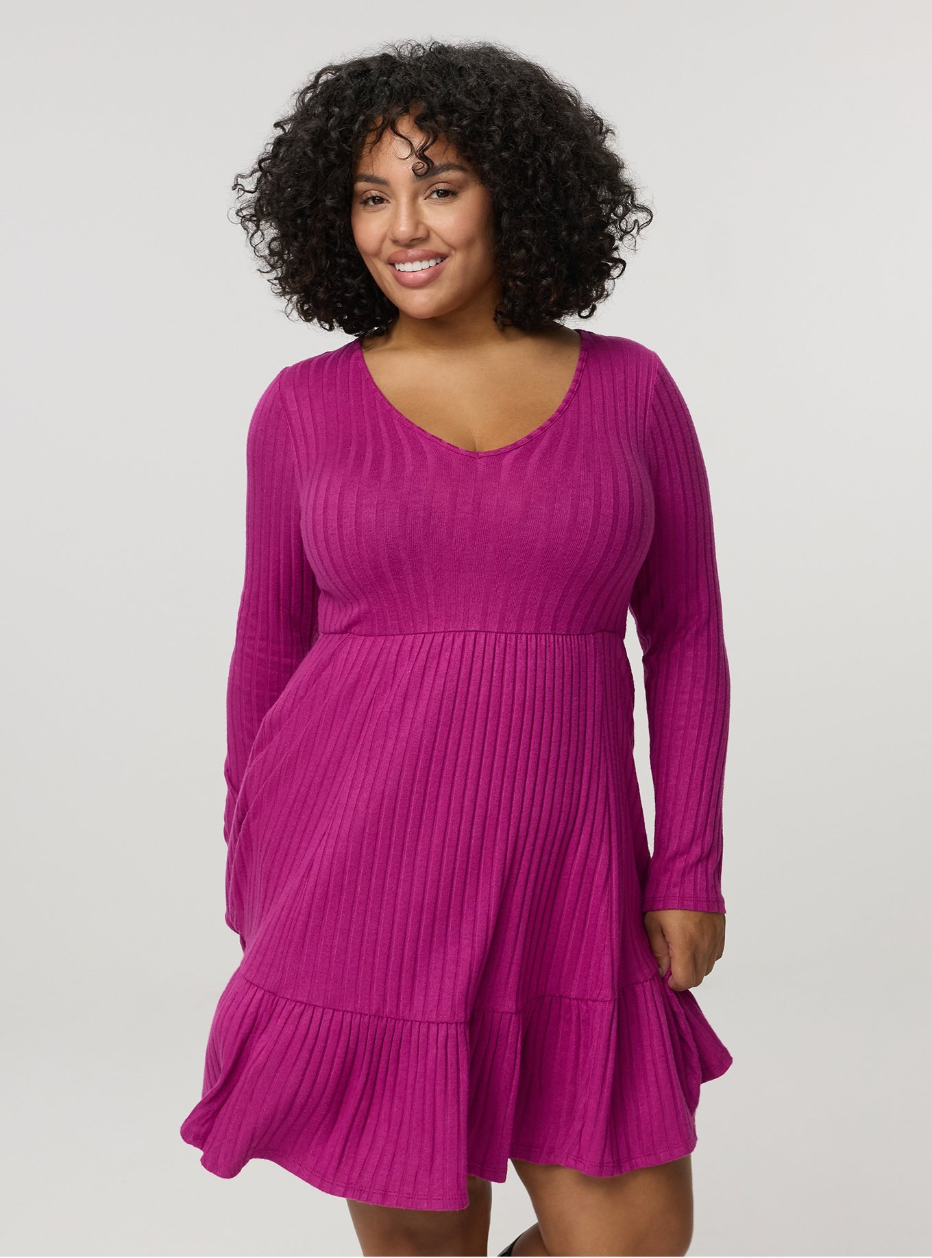 Hacci Tiered Mini Dress, WILD ASTER, hi-res
