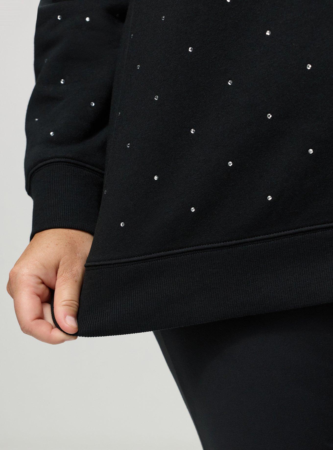 Cozy Fleece Raglan Sweatshirt, DEEP BLACK, alternate