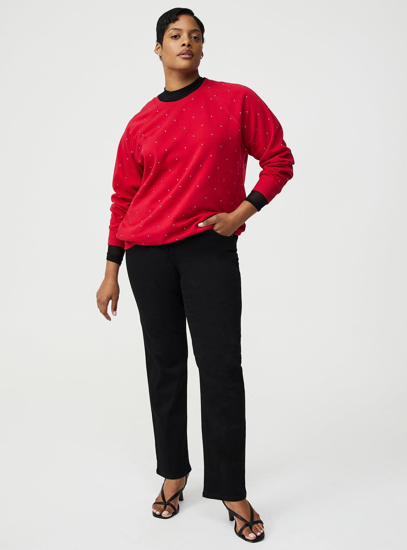 Rhinestone Raglan Sweatshirt