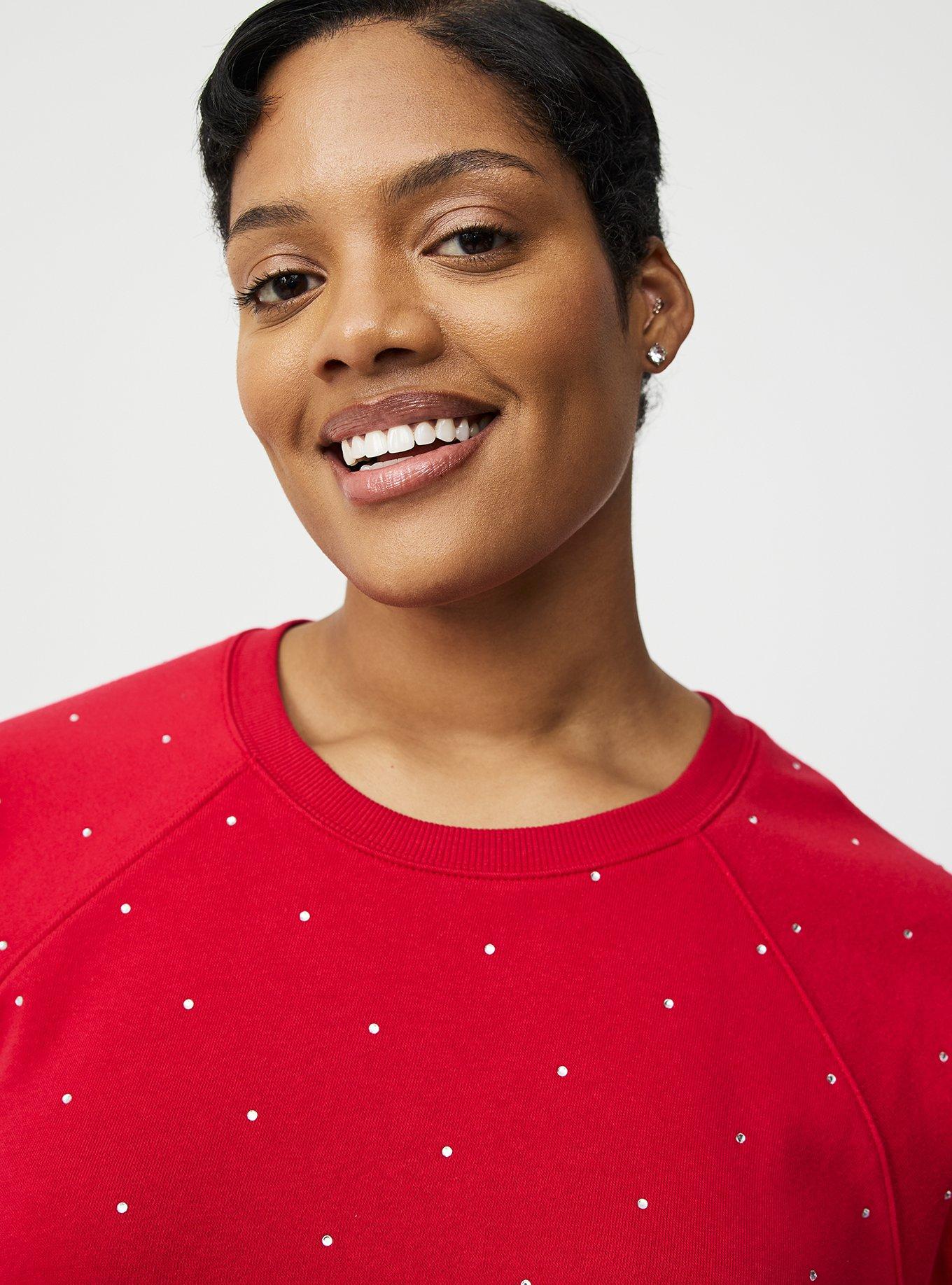 Rhinestone Raglan Sweatshirt