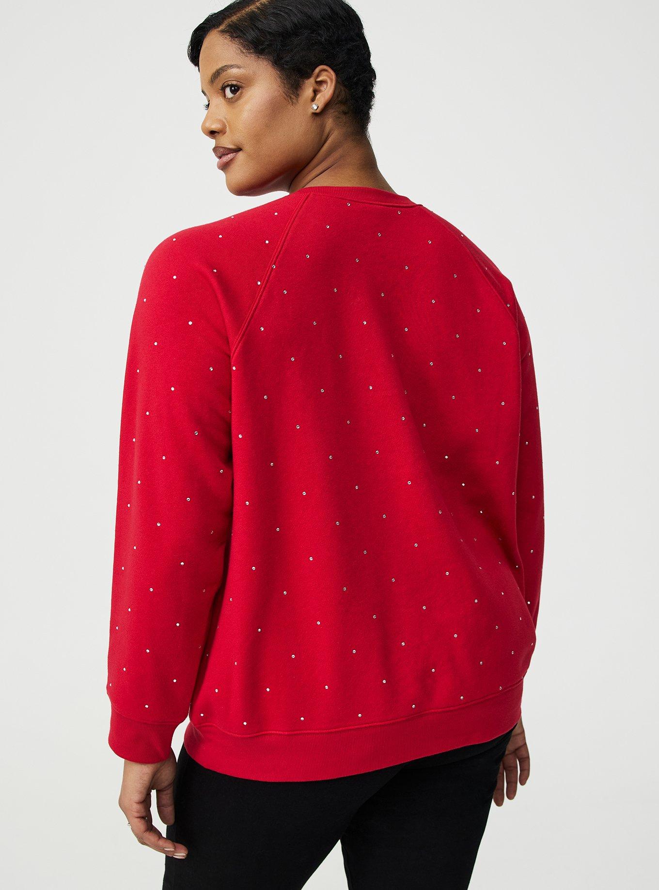 Rhinestone Raglan Sweatshirt