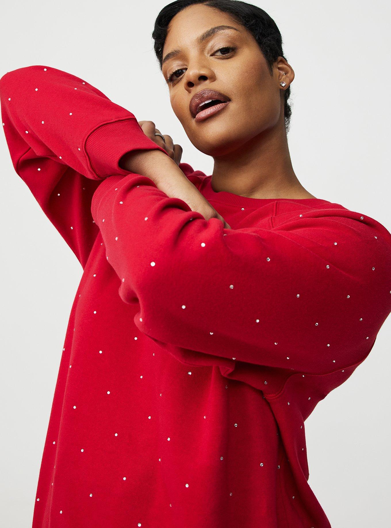 Rhinestone Raglan Sweatshirt